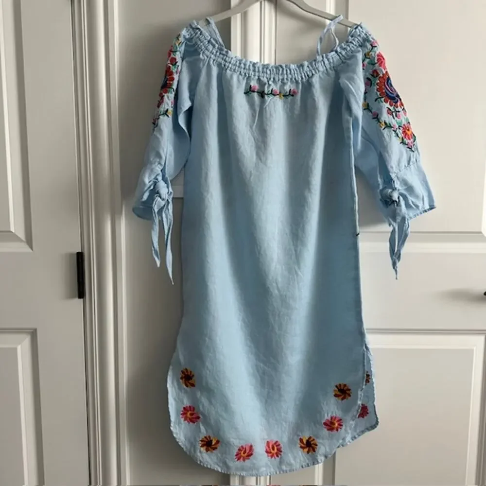 100% Linen Philosophy Republic Clothing Embroidered Dress Size: Small - Picture 8 of 11